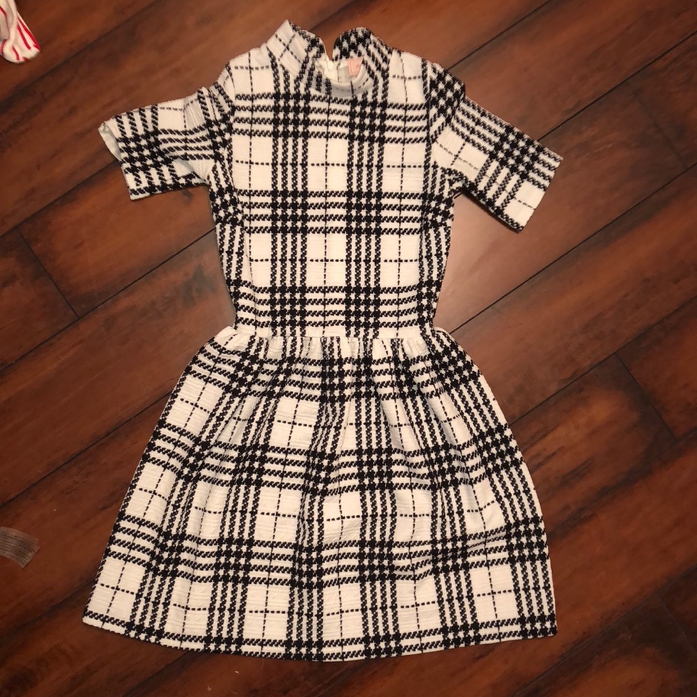 black and white plaid dress
